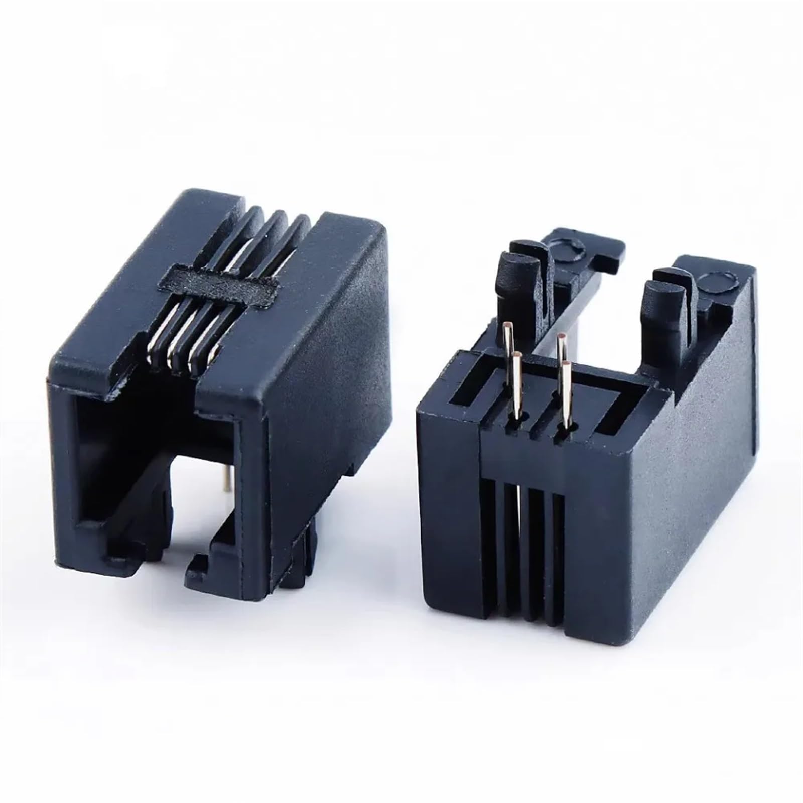 100 pz RJ11 4P4C 6P4C 6P6C 8P8C 95001 Presa telefonica Curva 90 gradi Femmina Jack Connettore PCB 4Pin 6Pin 8PIN Plastica (Color : 95001-4P4C)