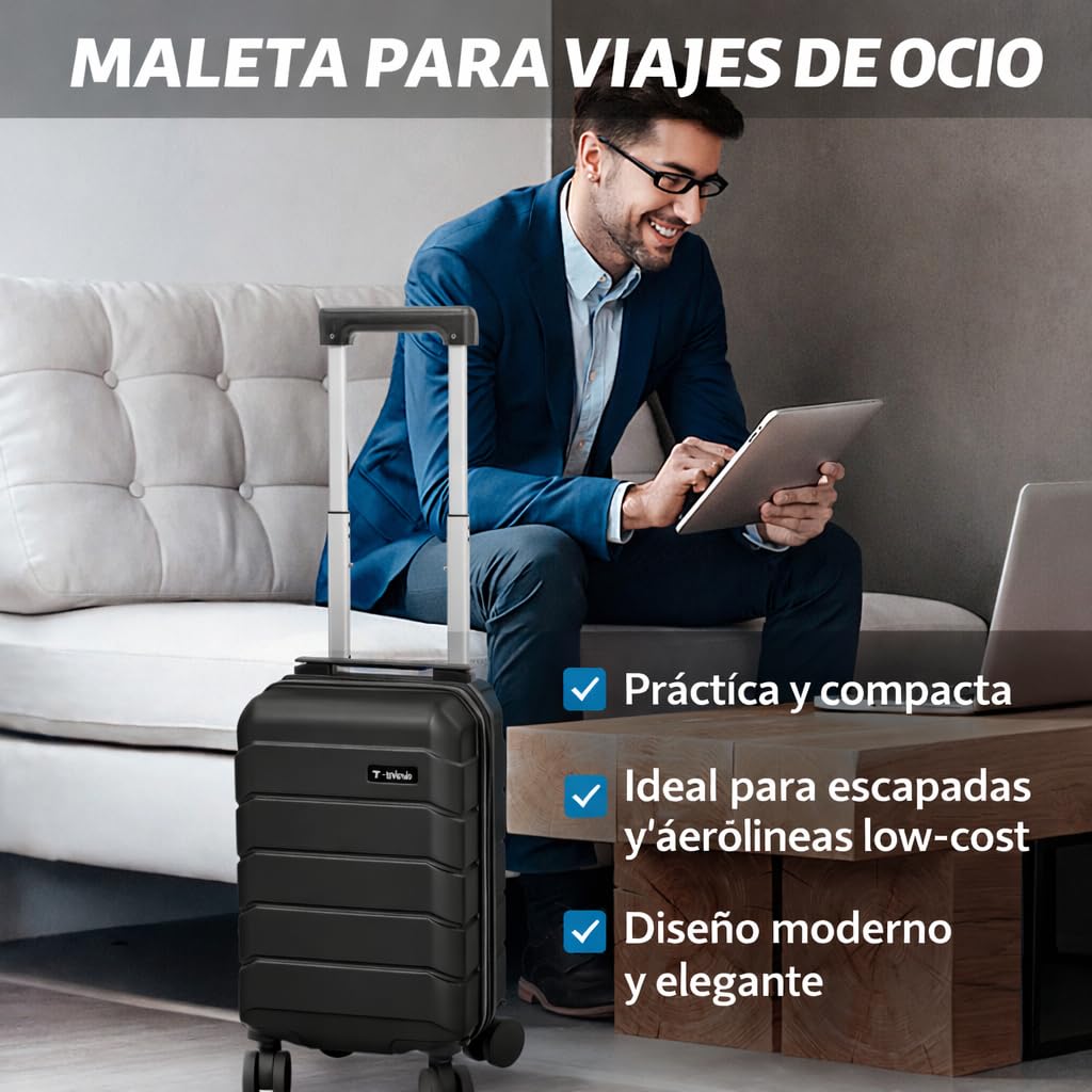 T-LOVENDO.ES Maleta de Viaje Cabina 40x25x20cm (20L) Upfly Underseat 16 XXS con Ruedas Desmontables. Maleta Cabina Ideal como Equipaje de Mano para Ryanair, Vueling o Easyjet, pequeña — view 6