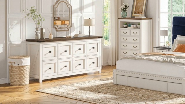 Amazon.com: EnHomee Farmhouse 8 Drawer Dresser for Bedroom,Wood