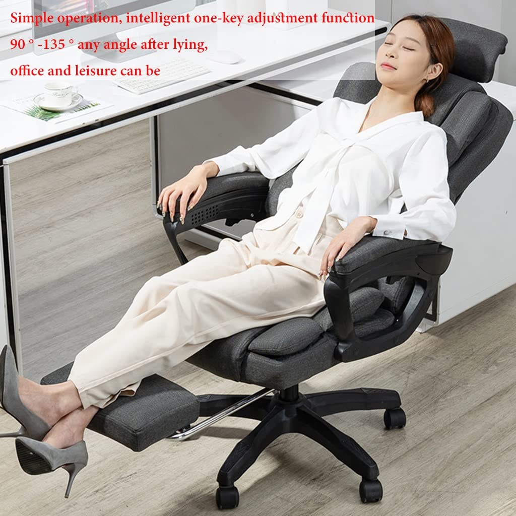 Sedia da scrivania ergonomica riscaldata per ufficio con 7 punti di massaggio girevole con poggiapiedi e lombare per ufficio