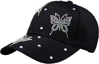 Shiny Rhinestone Baseball Cap for Women Girls Bling Baseball Hat Sparkle Ponycap Trucker Hat Summer Outdoors Sun Caps