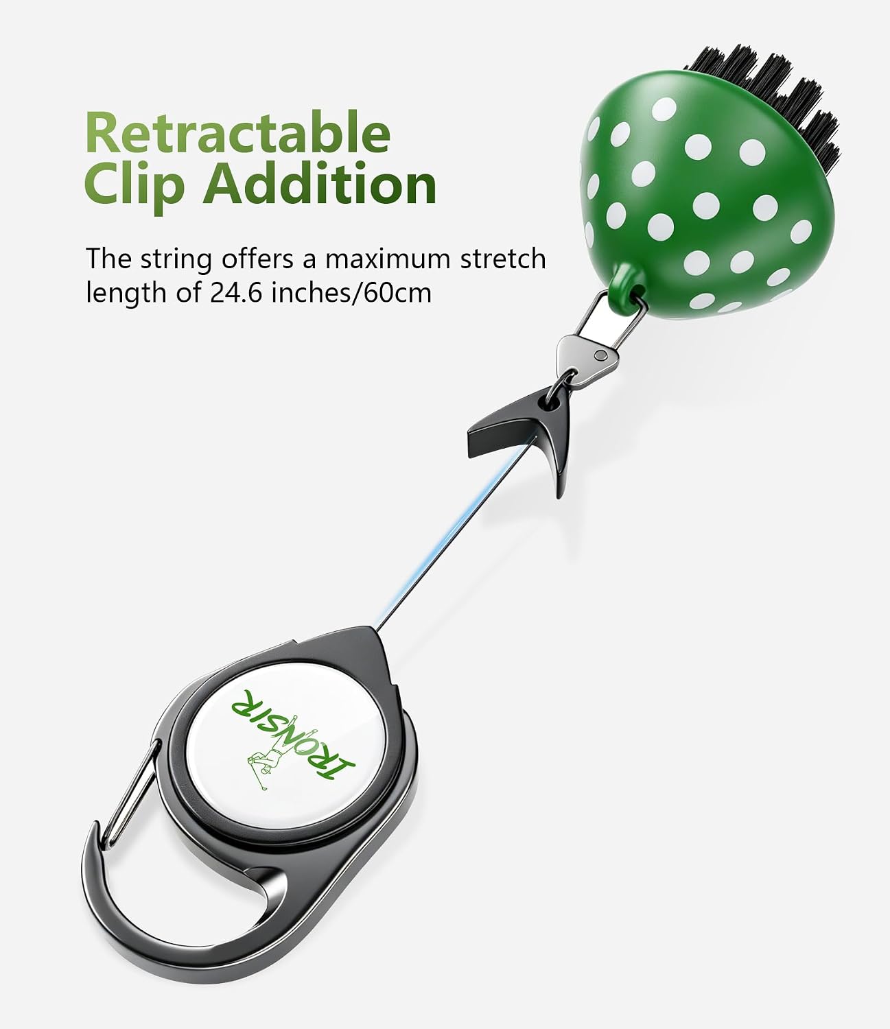 Mini Golf Club Brush Cleaner with Retractable Clip, Cool Golf Accessories for Men/Women Golf Stuff Golf Gadgets Unique Golf Golf Gifts for Men