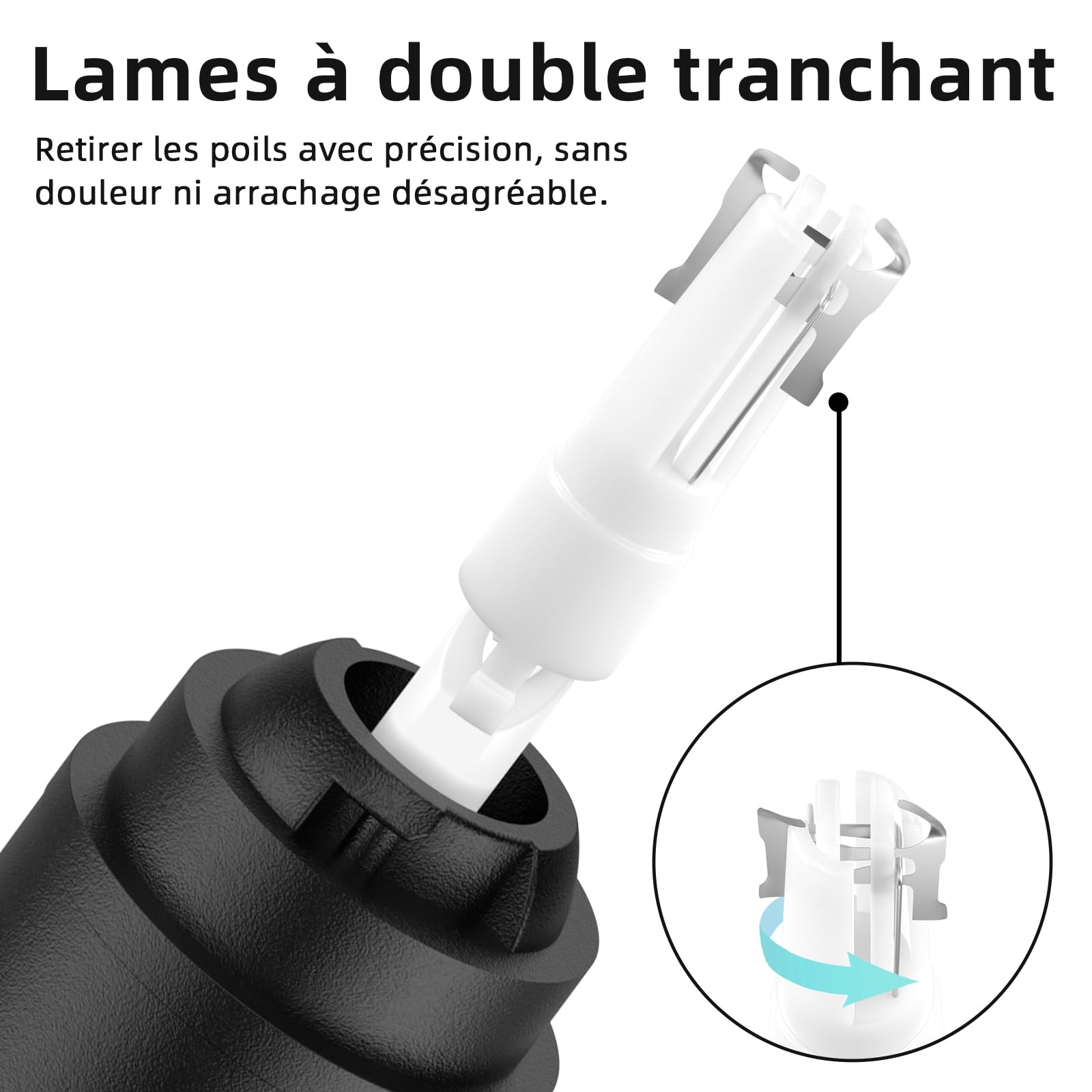 Tondeuse pour les poils de nez, tondeuse sans fil pour le nez et les oreilles avec ligne de charge de type C, voyant lumineux pour les hommes et les femmes (Noir)