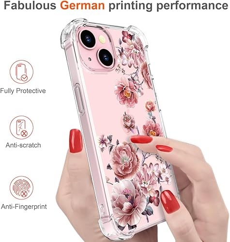 Miniatura 4 de Funda para iPhone 15 Plus, diseño de flores y flores, diseño femenino para mujeres y niñas, compatible con iPhone 15 Plus, rosas coloridas y rosas