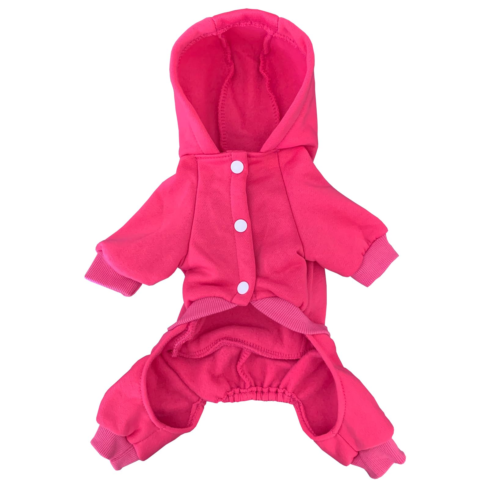 Izefia Dog Hoodie Security Clothes Tracksuit 4 Legs Jumpsuit Fleece Sweater Winter Sweat Shirt Warm Cotton Hoodies for Small Dog Medium Large Cat Magenta M - Image 3