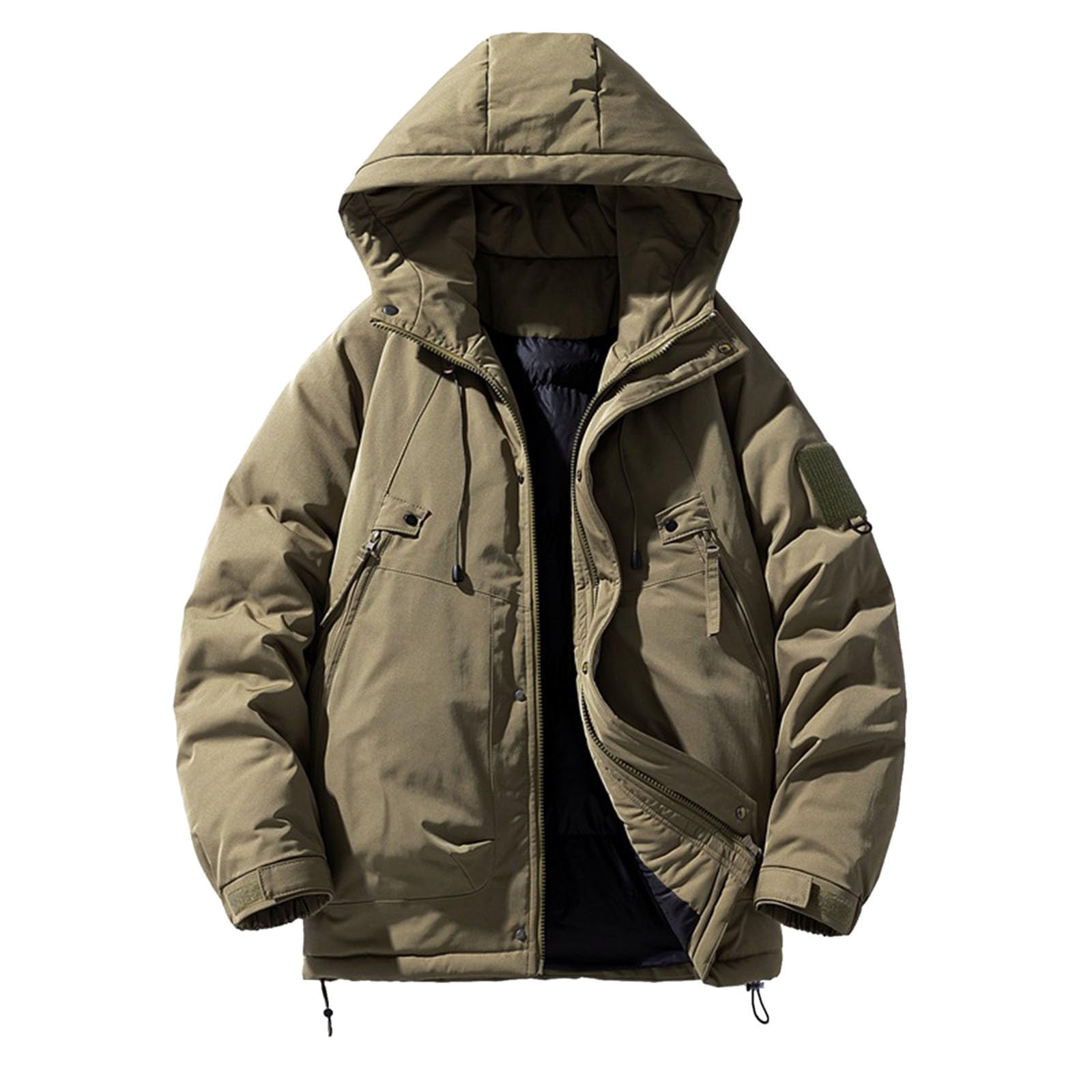 Abrigo Hombre Sobretudo Homem Parka Invierno Hombre Cazadora Plumas Gabardina Parkas Invierno Men Warm Fashionable Hooded Down Jacket Chaquetas De Plumas Chaqueta Militar Abrigo Negro Largo Chaqueta