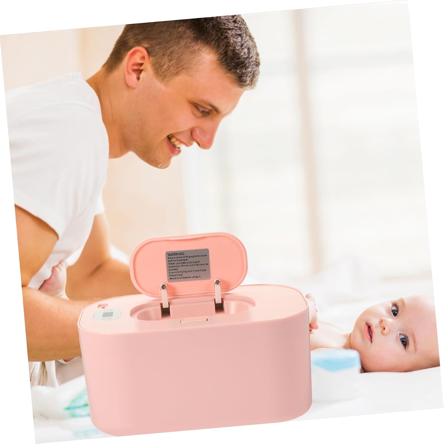 Vaguelly USB Portable Wet Wipe Heater Temperature Wipes Dispenser for Keeps Warm and Moist for Travel for Newborn Care and Diaper Changes