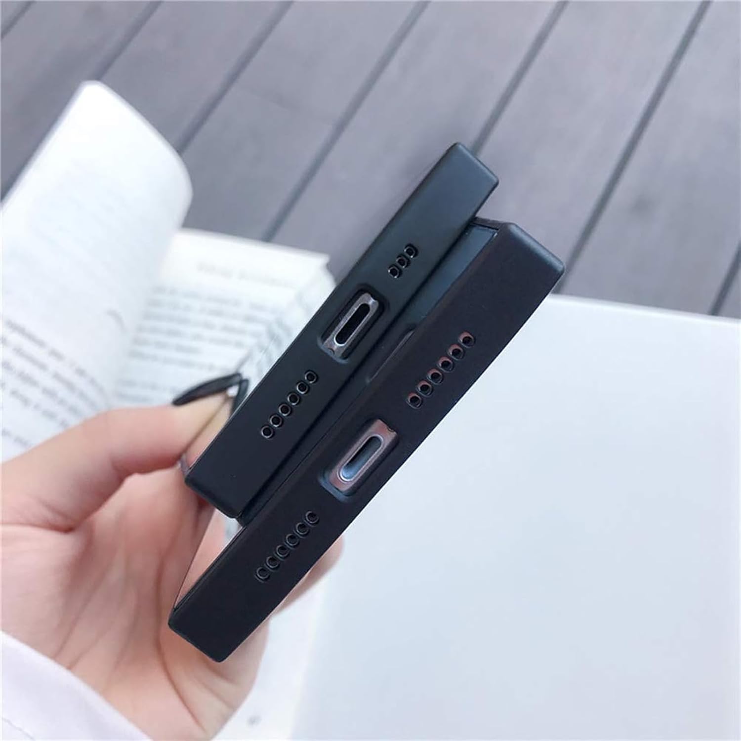 LUVI Compatible with iPhone 16 Mirror Rectangle Case for Women Makeup Cute Luxury Glossy Glass Mirror Design with Silicone Bumper Slim Thin Fashion Protective Shockproof Cover Silver - Image 3