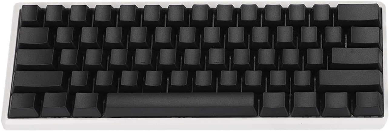 YMDK Blank Thick PBT OEM Profile 61 ANSI Keycaps for MX Switches Mechanical Keyboard (Black)(Only Keycap)