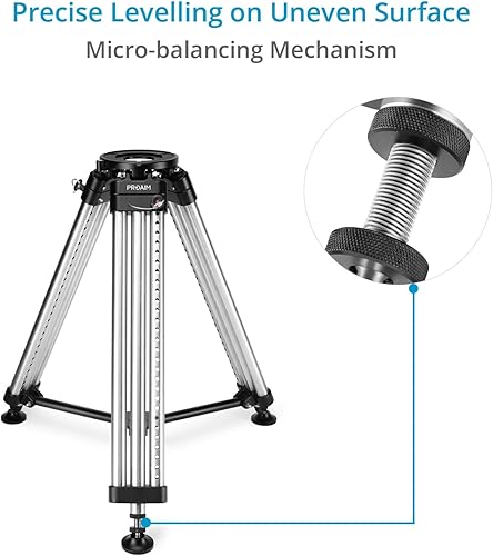 Miniatura 5 de PROAIM Mitchell - Soporte de trípode para cámara resistente para deslizador, horca y cabezales engranados. Rango de altura de 28.8 a 49.2 pulgadas.