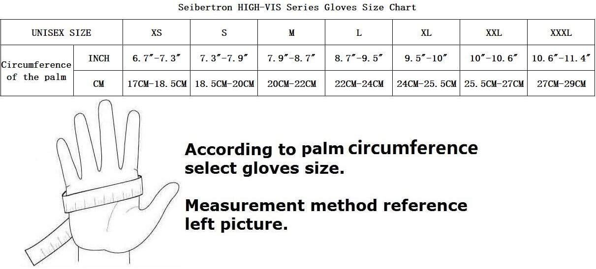 Seibertron HIGH-VIS SDXO2 Super Grip et des gants remplis de gel avec protection d'impact/oléofuge haute résistance aux chocs de sécurité avec des protecteurs impacts des mines gant L