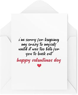 Sponsored Ad – Funny Valentines Cards Husband or Wife, Couples Card, Sorry for Keeping My Crazy, for Him for Her Girlfrien...
