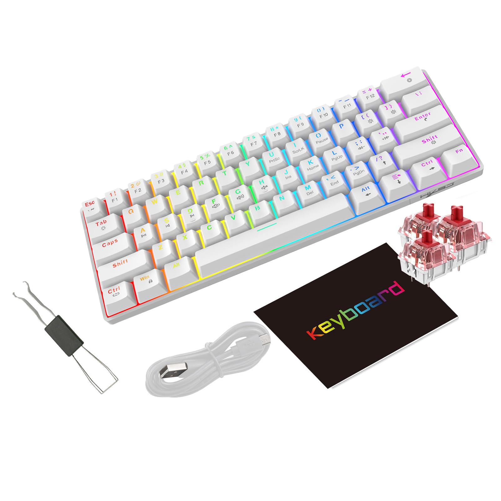 Amazon.com: V900 60% al Keyboard Wired Gaming Colorful