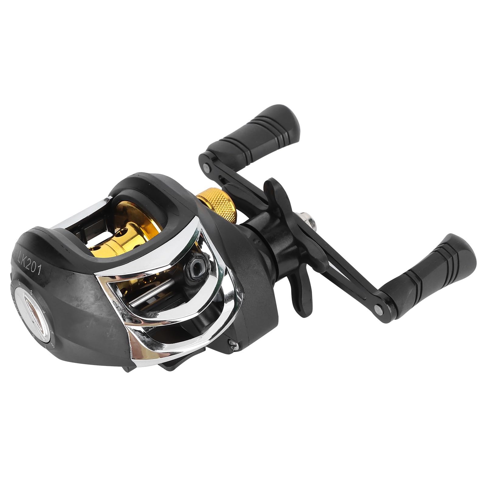 Baitcasting-Rolle, effizientes Baitcasting-Rad, 8 kg Bremskraft, Drehsteuerung, einstellbar für Angelmaschine(Linke Hand)