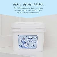 Vista 4 de Nellie's - Detergente en polvo para lavar la ropa, detergente concentrado, a granel, 500 cargas, fórmula ecológica, biodegradable, vegana