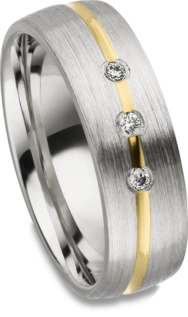 Kolibri Rings Eheringe Silber 925 Vergoldet 3 Zirkonia Steine Set - Gratis Gravur und Etui