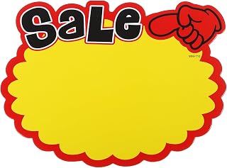 PATIKIL 80pcs Star Burst Signs, 7x5.5in Blank Star Burst Signs Price Tag Stickers Pricing Tags Fluorescent Neon Paper for Sign Retail Store Vehicle, Forefinger Sale
