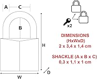 Vista 4 de MASTER LOCK 9120EURT 2 Candados Aluminio 0.787 in