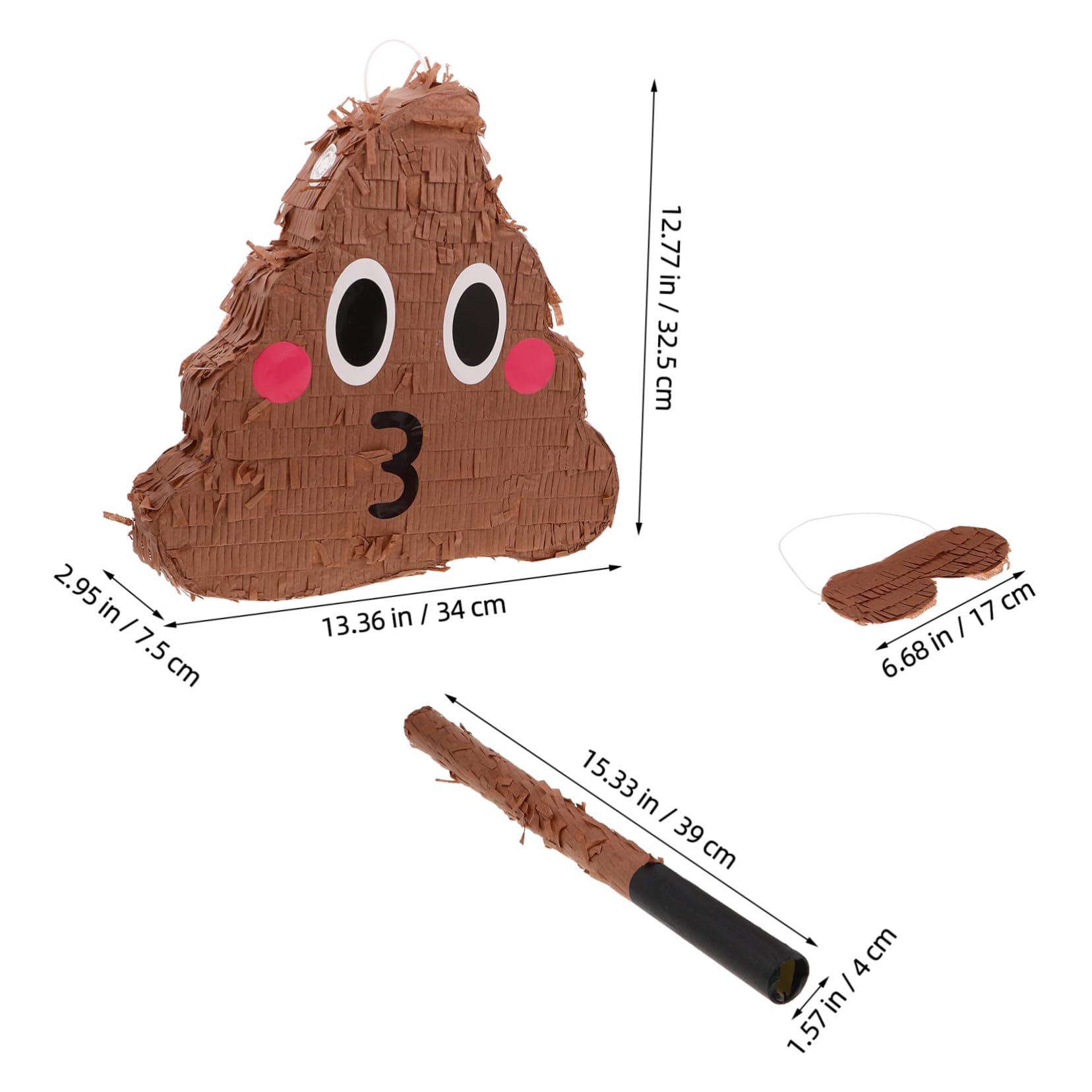 Kackhaufen Piñata 1 Satz aus Papier für Partyspiele für Kinder