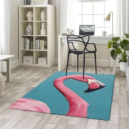 Miniatura 5 de Bonita alfombra de bienvenida azul flamenco rosa para camping, baño, piscina, aula, hotel, barbería, dental, para niñas, mujeres, adultos, regalos