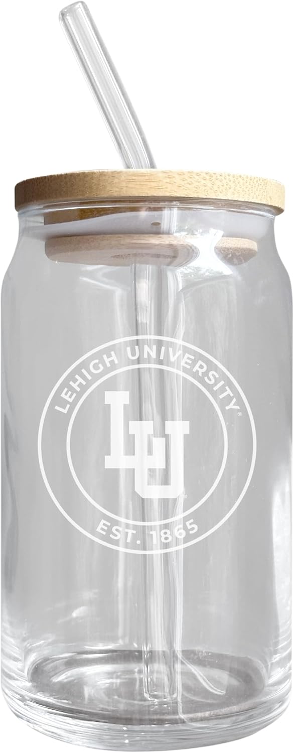 Vaso de Vidrio Grabado NCAA Lehigh University Mountain Hawks 12 oz