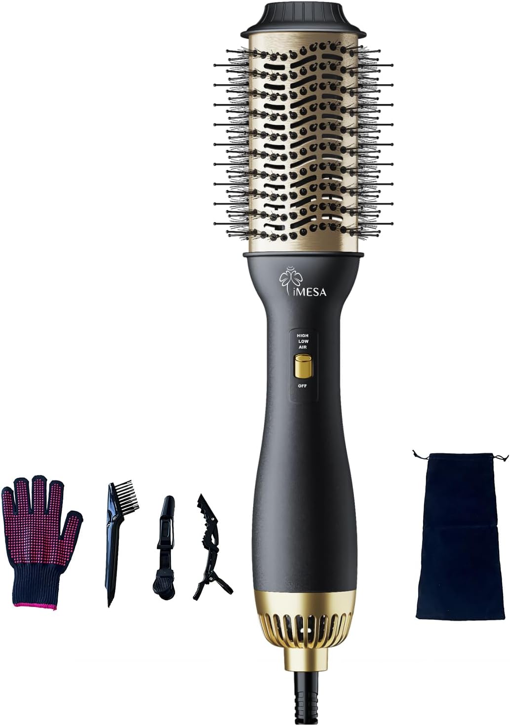 4-in-1 Hair Dryer Brush Blow Dryer, 1000W Hot Air Brush, One-Step Volumizer Hair Dryer and Styler, 3 Speeds Temp, Hot Air Styler Black