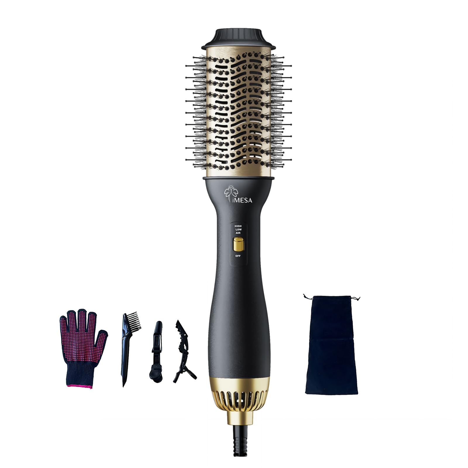 4-in-1 Hair Dryer Brush Blow Dryer, 1000W Hot Air Brush, One-Step Volumizer Hair Dryer and Styler, 3 Speeds Temp, Hot Air Styler Black
