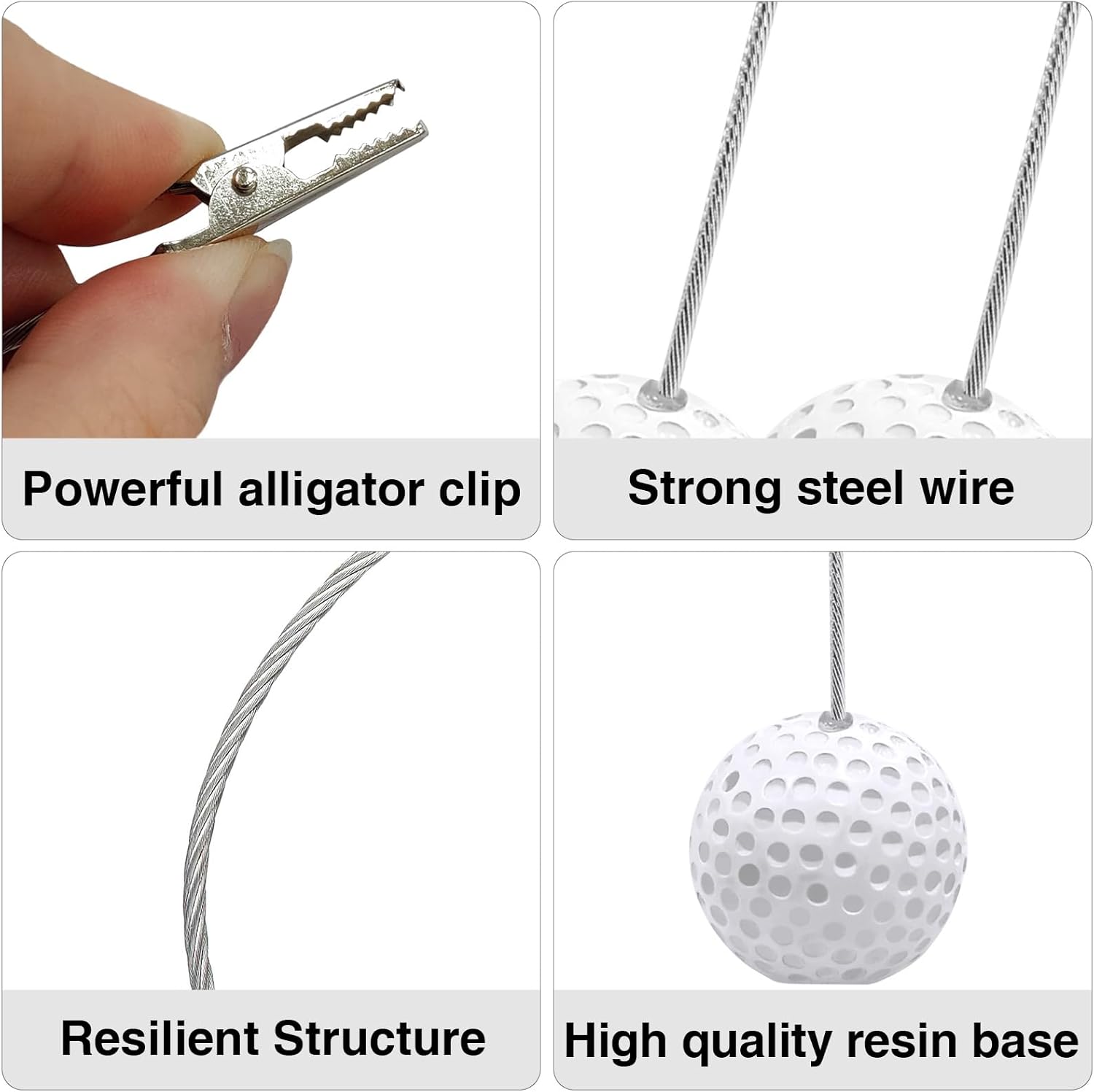 6Pcs Resin Golf Ball Alligator Clips – Heavy Duty Non-Slip Golf Towel Holder,Place Card Holder Memo Clip Holder Stand Note Paper Clip Pictures Card Display for Office Menu Events Wedding Party