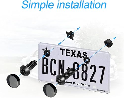 Miniatura 4 de YALOK Kit de tornillos antirrobo para placa de matrícula, accesorios de montaje de placa de matrícula de acero inoxidable a prueba de manipulaciones