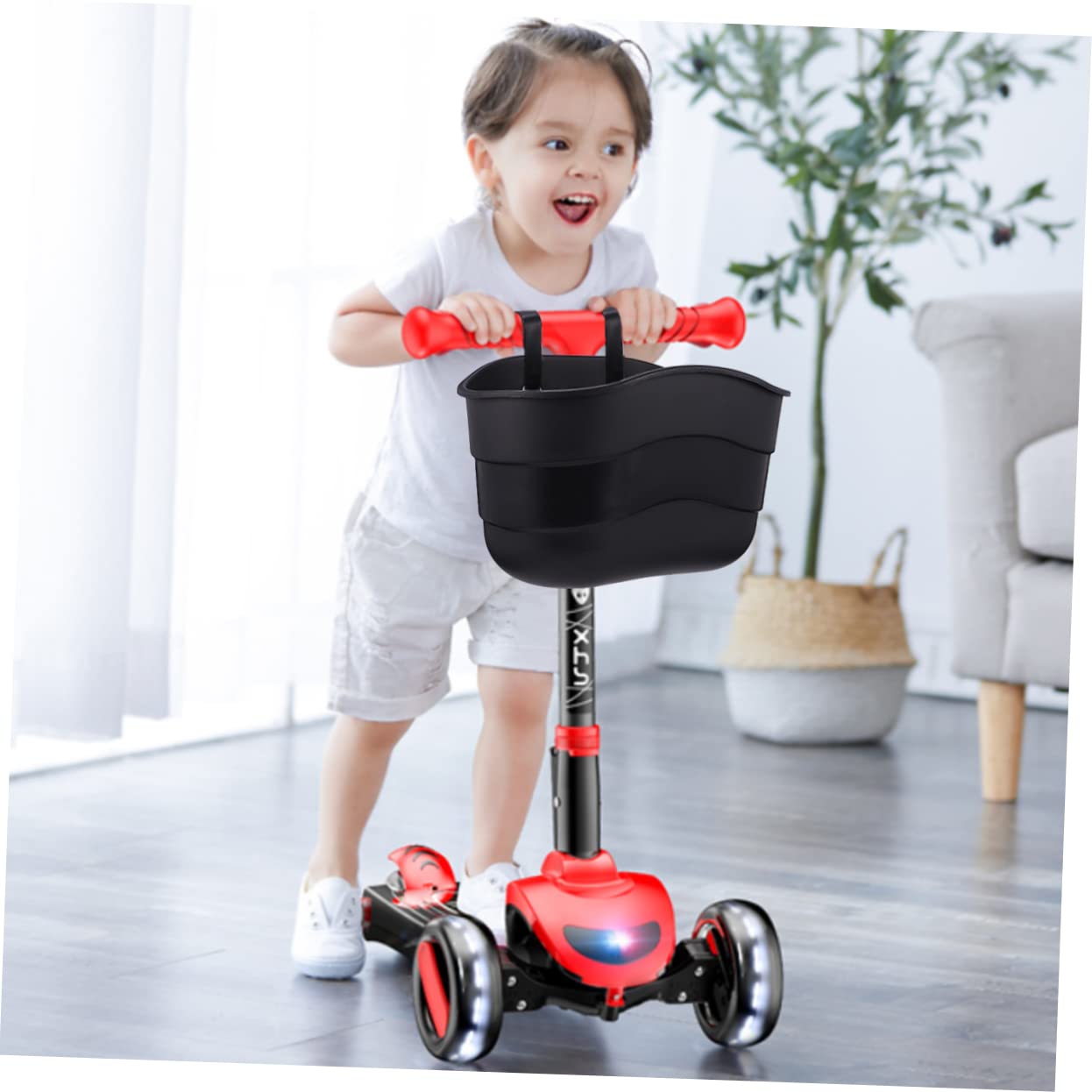 Sosoport 3piezas Cesta Colgante para Bicicleta y Scooter De Niño Niña Cesta De Plástico para Manillar Accesorios para Bicicletas Infantiles