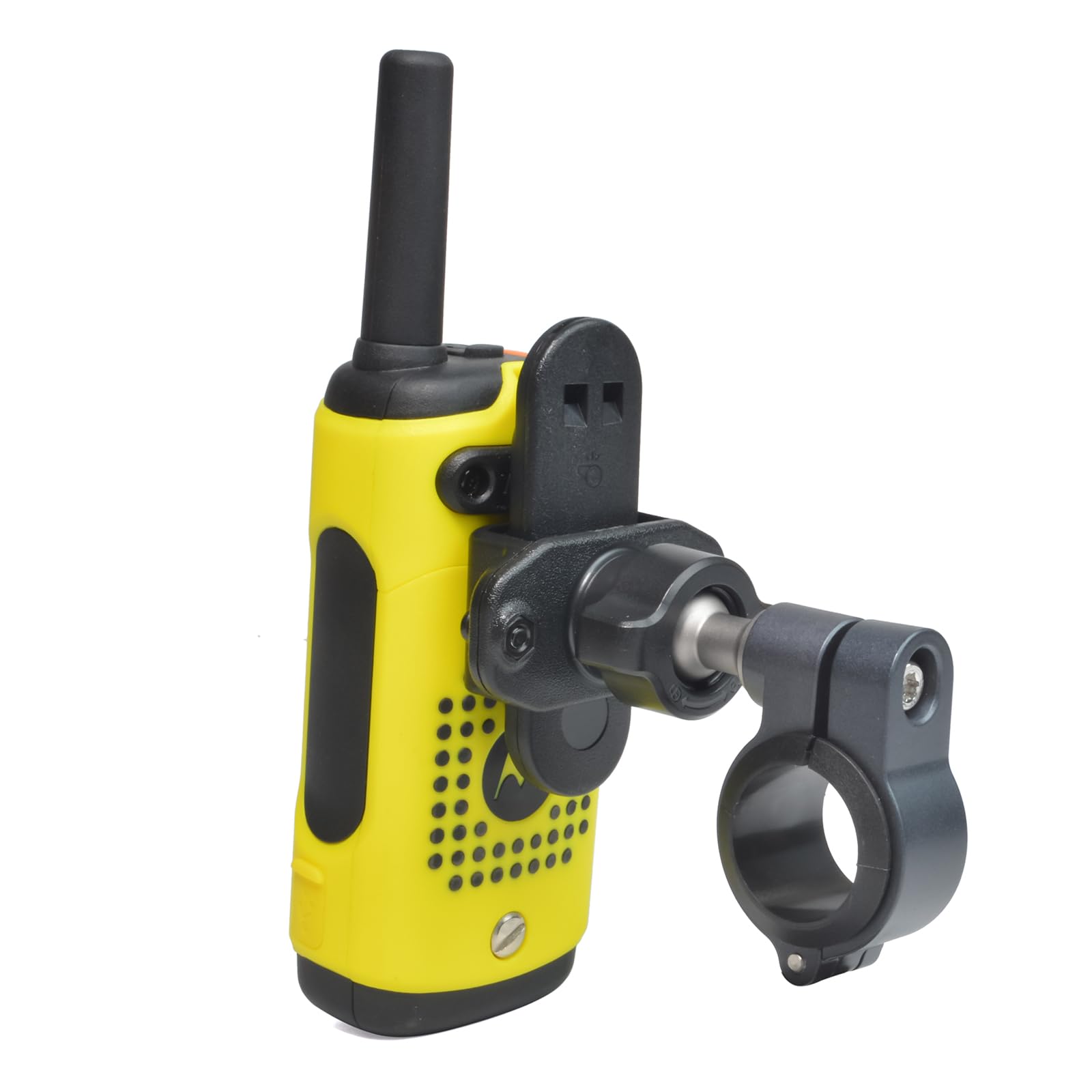 UAYESOK Support pour Talkie-walkie vélo, Universel Porte Radio pour Moto, Vélo, VTT, Scotter, Base de Serrage en Aluminium pour Guidon pour Motorola Tlkr Baofeng Kenwood Icom Radio avec clé spéciale.