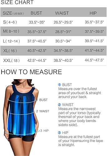 Miniatura 6 de REKITA Trajes de baño tankini fluidos para mujer, trajes de baño tankini para dos piezas, camiseta sin mangas con pantalones cortos