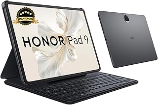 HONOR Pad 9 (Smartchoice) WiFi Tablet with Free Bluetooth Keyboard, 12.1-Inch 2.5K Display, 8GB, 256GB Storage, Snapdragon 6 Gen 1 (4nm), 8 Speakers, Up-to 17 Hours, Android 13, Metal Body, Gray