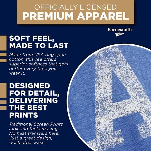 Barnesmith NCAA Unisex Short-Sleeve Ring Spun T-Shirt, Premium Lightweight Cotton, Laude Design, Woven Sleeve Team Logo - Image 5