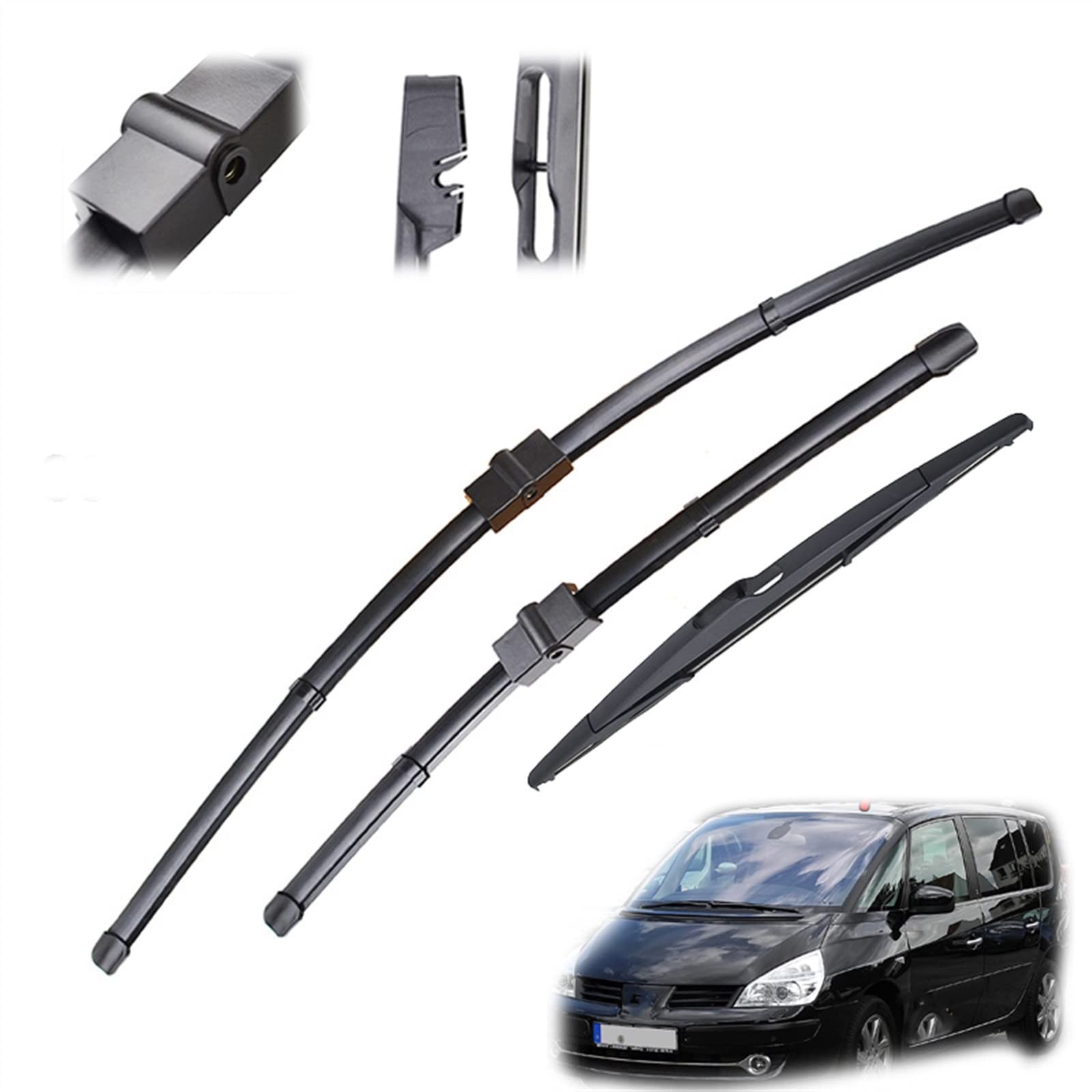 Juego De Escobillas Limpiaparabrisas Delanteras Y Traseras De 30 "+ 26" + 14 ", Cepillos Para Ventana De Parabrisas De Coche Para R&enault Para Espace IV 2002-2014 Parabrisas