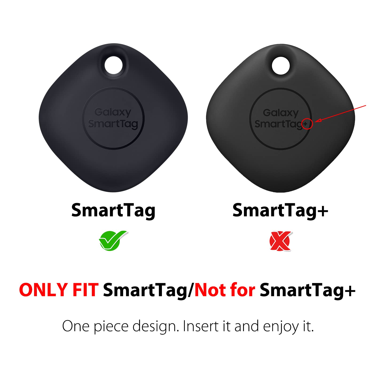 Silicone Case for Galaxy SmartTag with Keychains, 2 Pack Anti-Scratch Protective Cover with Carabiner (Black/Mint Green)