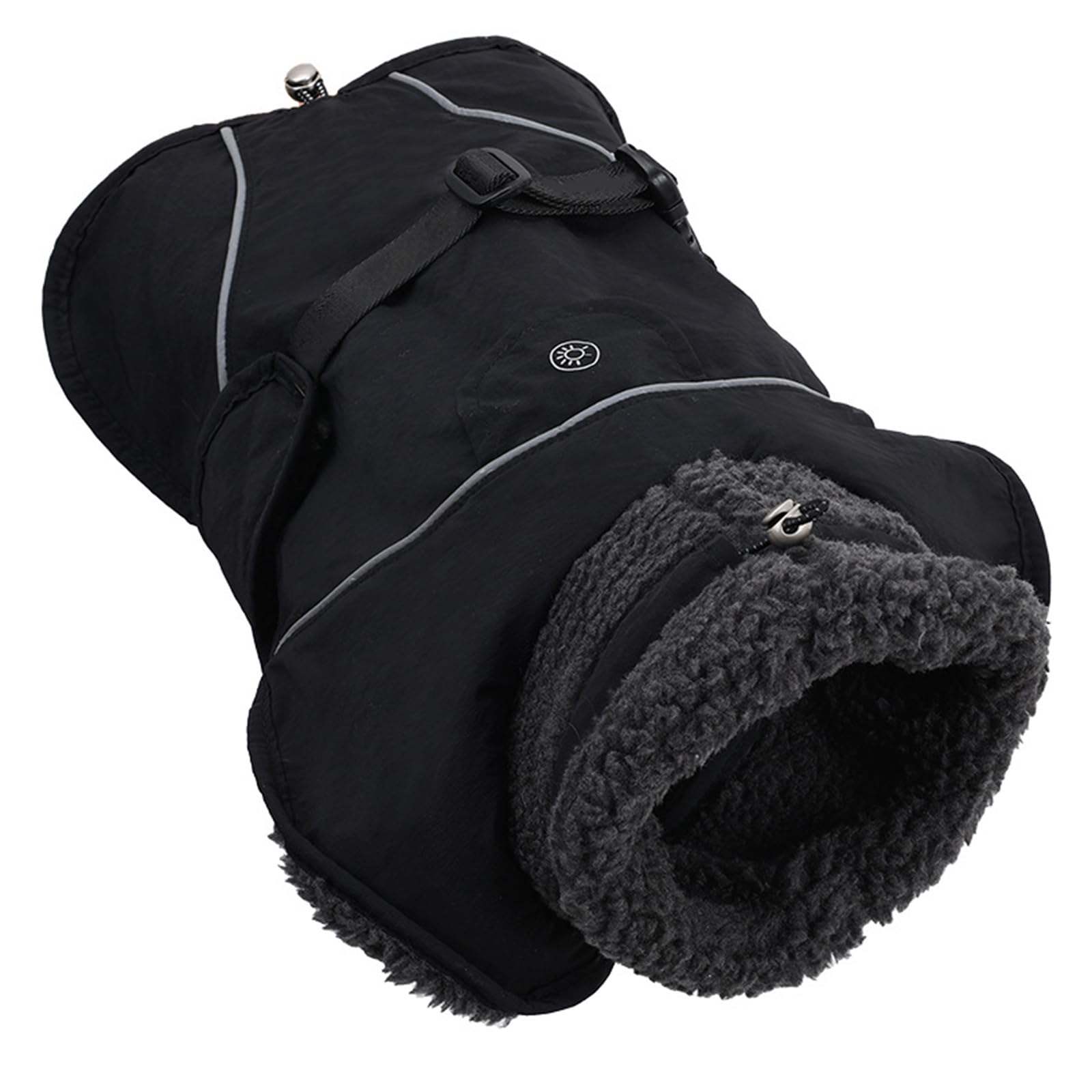 Abrigo de invierno para perro con cuello de forro polar de alta densidad térmica
