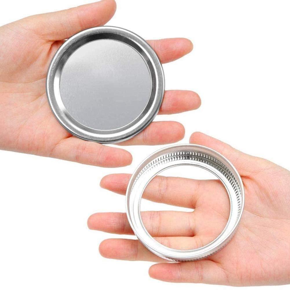 12 Stück Edelstahl Mason Jar Deckel Twist Off, 70MM, Auslaufsicher Für Gewürze, Süßigkeiten, Kekse, Marmelade