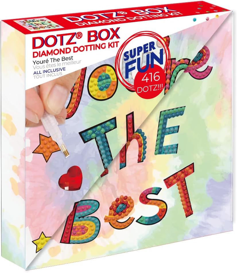 DIAMOND DOTZ You're The Best Dotz Box Inspirational Diamond Painting Kits for Adults - Diamond Art Kits a Relaxing Creative Craft Kit with Dotz Gems 5.9"x5.9"