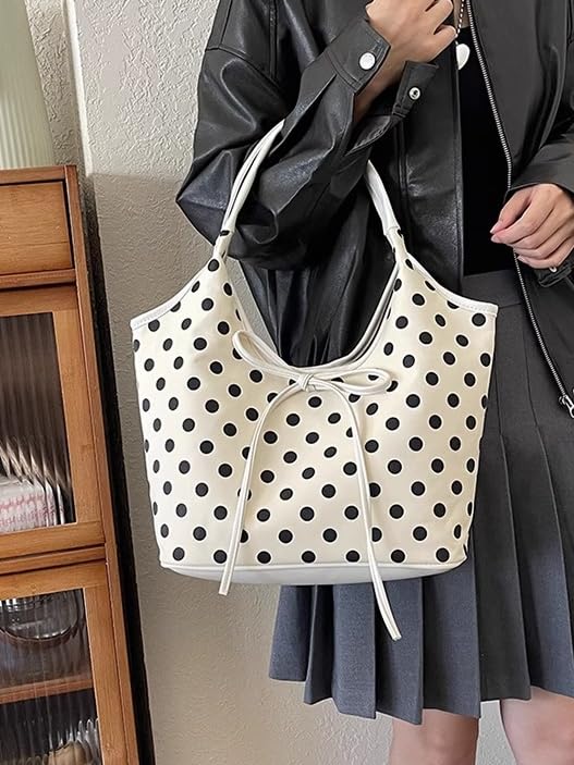 Whimsy Twee Polka Dot Bow Shoulder Bag Fashion Whimsical Polka Dot Bow Shoulder Purse 20252