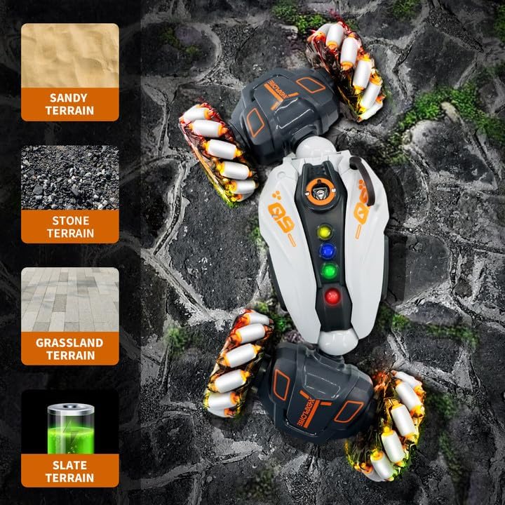 Miniatura 4 de Coche de acrobacias a control remoto, 2.4 GHz, control remoto, sensor de gestos, vehículo todoterreno giratorio de doble cara, giros de 360 con