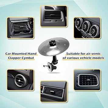Mini Silver Car Vent Cymbal Portable Drum Decor for Music Lovers