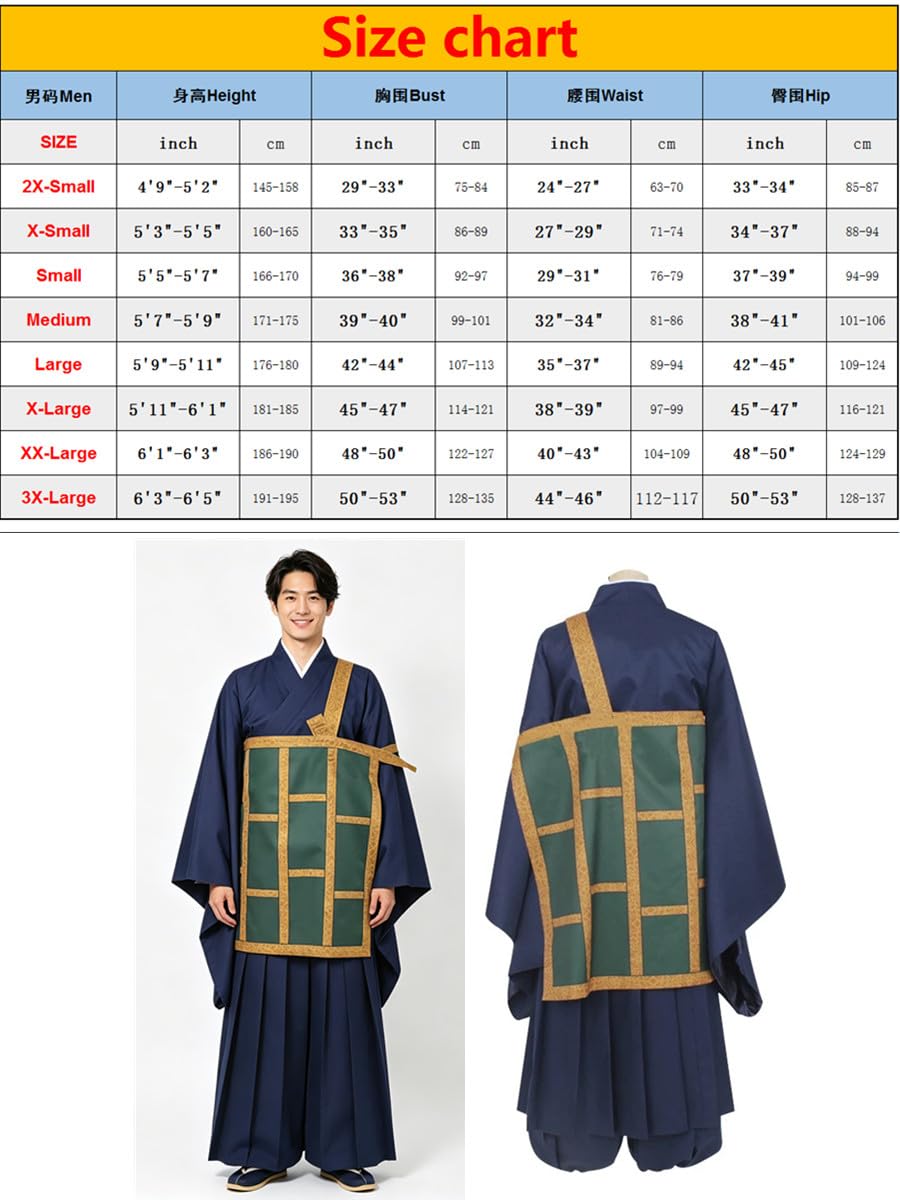 USA rozmiar komiksowy kostium cosplay męskie niebieskie kimono i peruka kostium imprezowy
