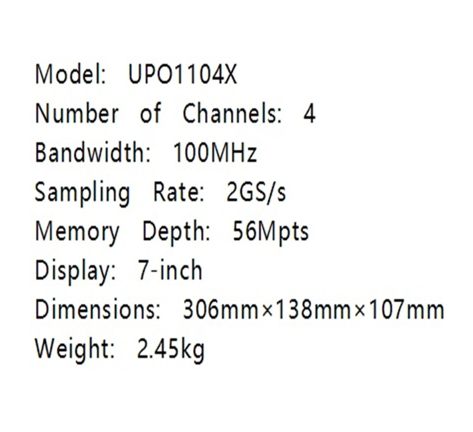 Osciloscopio digital UPO1104X Cuatro canales 100MHz Ancho de banda 2GS/s