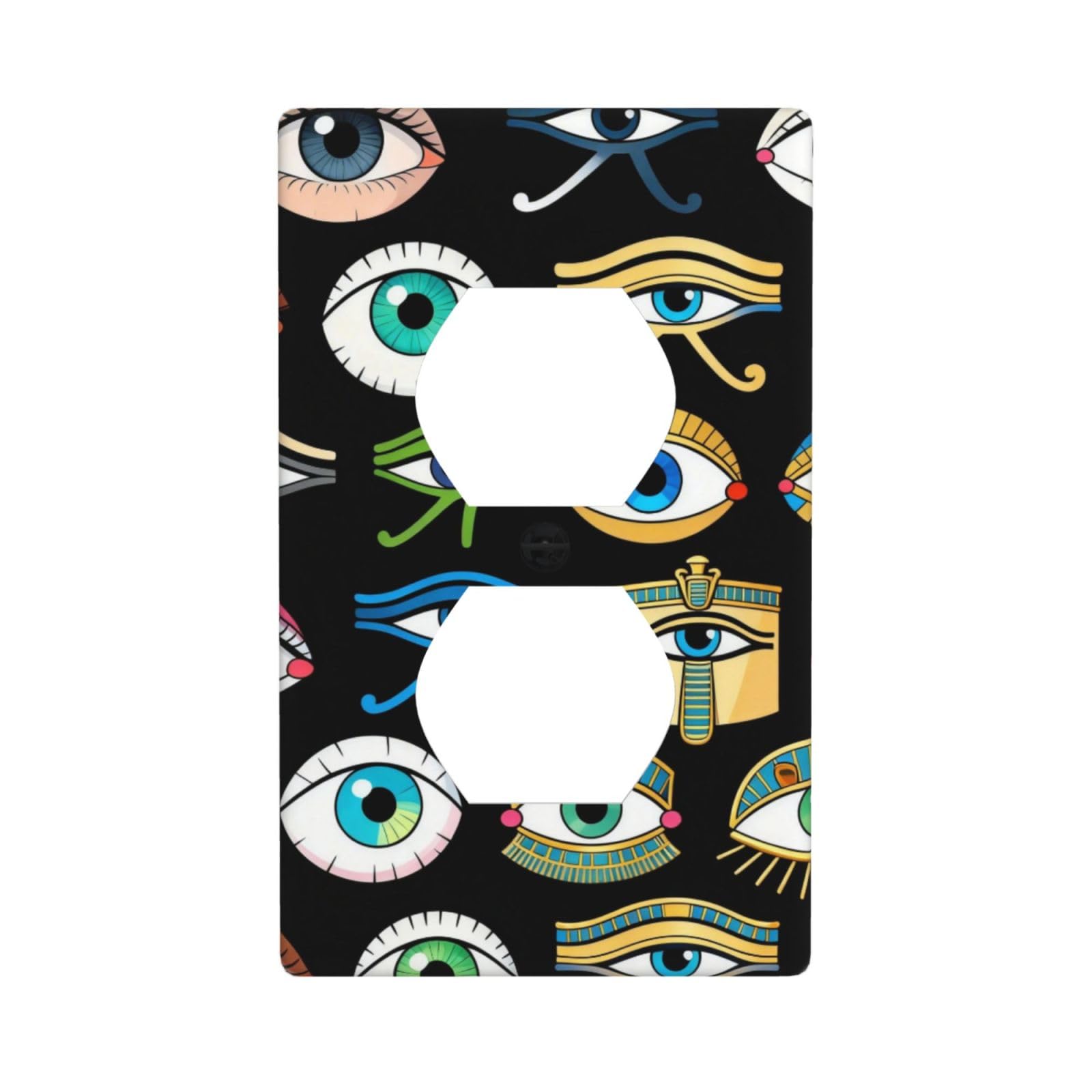Eye Pattern Decorative Switch Plate Cover-Unbreakable Polycarbonate Wall Plate for Home Office, 1 Gang with Screws