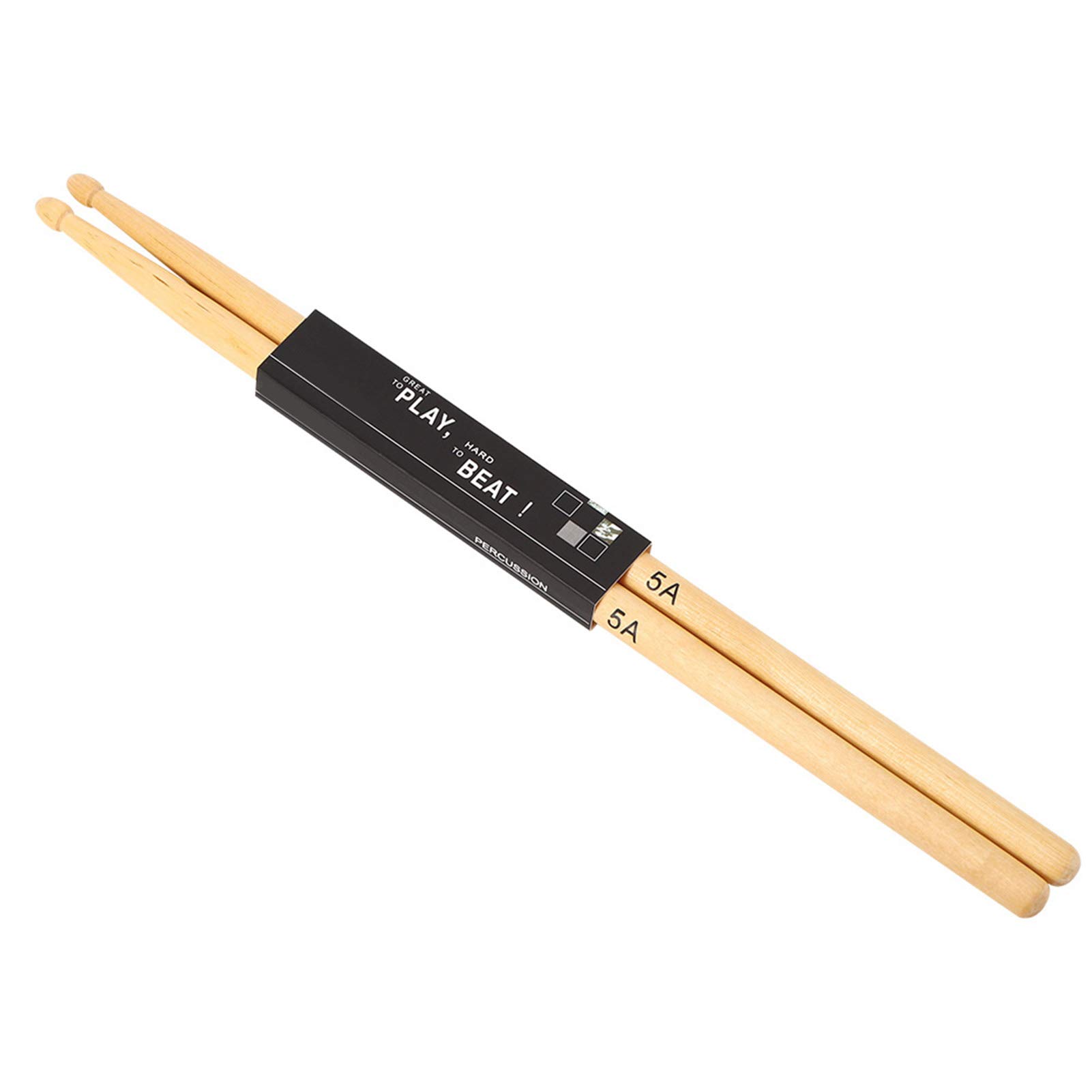SIXRUN Bacchette per Batteria 5A, Bacchette Teardrop in Acero for Pratica Sul Rullante e Performance Sul Palco | Costruzione in Legno D'acero, Presa Comoda, Punta Liscia Antiscivolo, Adatta a Rullanti e Pad da Allenamento