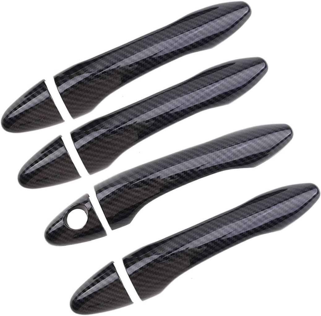 beler Normal Model 8pcs Carbon Fiber Style Side Door Handle Cover Trim Fit for Kia Optima K5 2011-2015