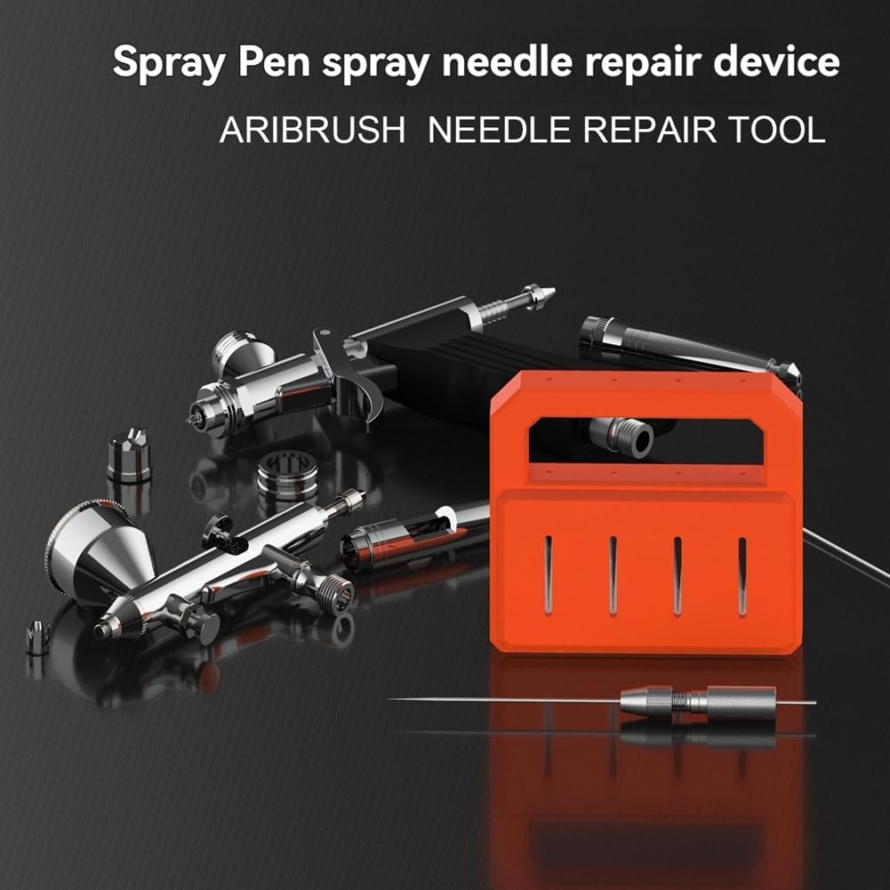 Airbrush Needle Repair and Sharpening Tool Kit - Maintenance & Polishing Accessories for 0.2mm, 0.3mm, 0.5mm Needles