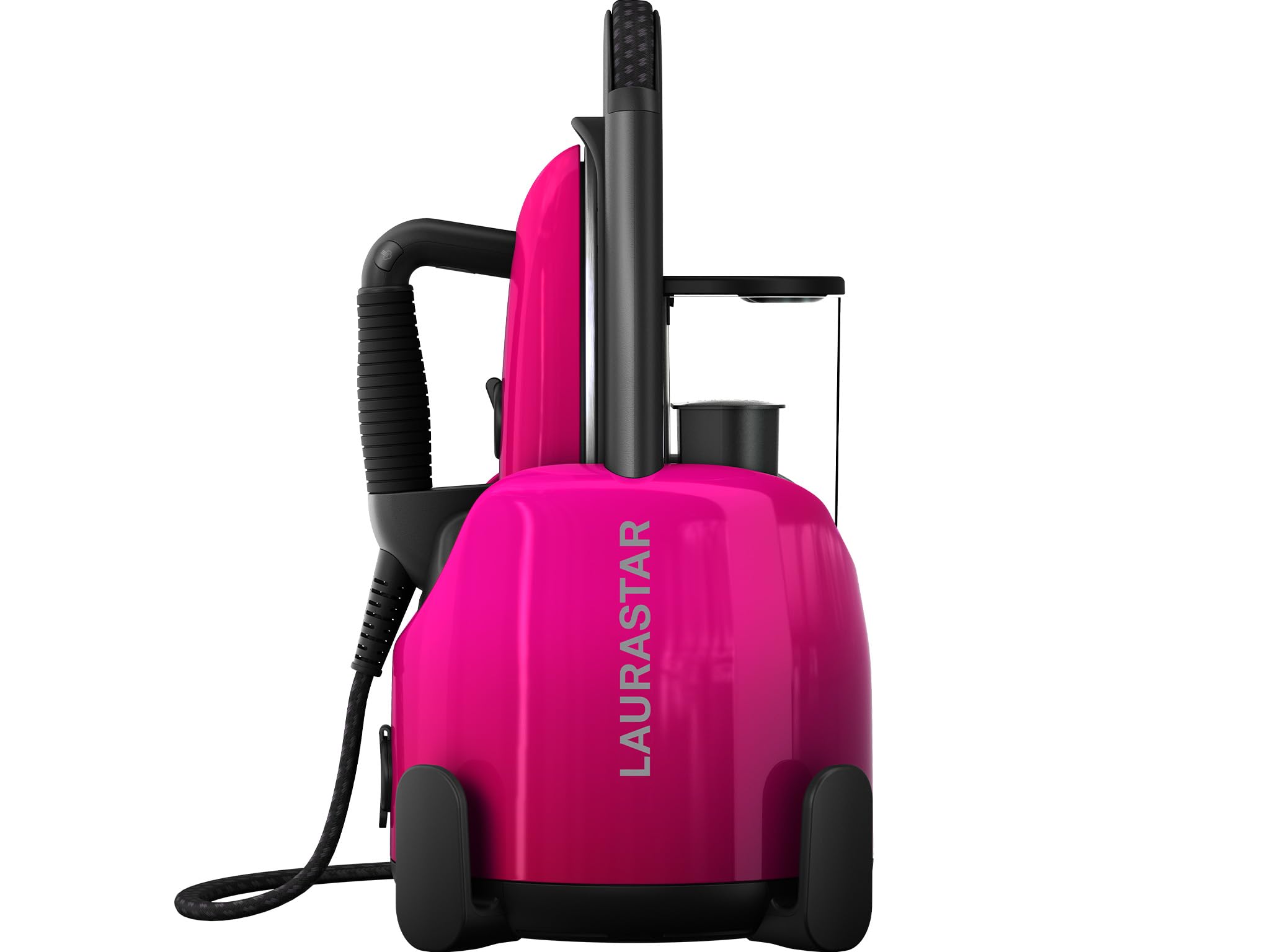 Laurastar Lift Plus Pinky Pop, Ferro da Stiro con Caldaia 3in1, Stira, Elimina le Pieghe e Igienizza i Tessuti, Vapore Igienico, Design, Serbatoio Rimovibile dell’Acqua, Stirare Verticale, Avvolgicavo Automatico, Piastra 3D