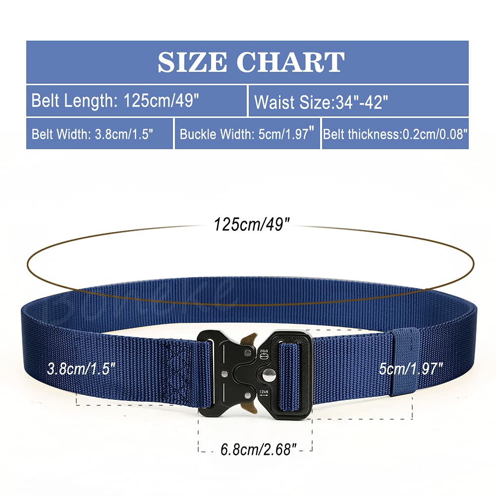 Boneke Cintura Tattica, Cintura Militare Tattica per Uomo Heavy, Tessuto in Nylon Cinturas, con Sicurezza Fibbia a sgancio rapido in metallo, di Salvataggio per Sport e All’aria Aperta Militare